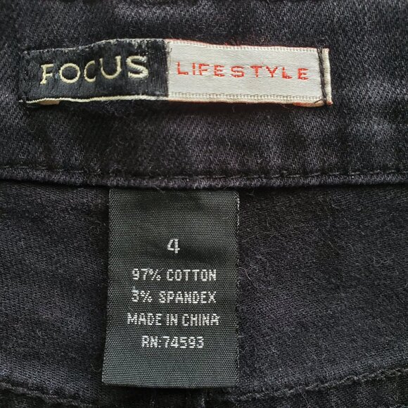 Focus Lifestyle Bootcut Midrise Stretchy Black Jeans Size 4 - Picture 5 of 13